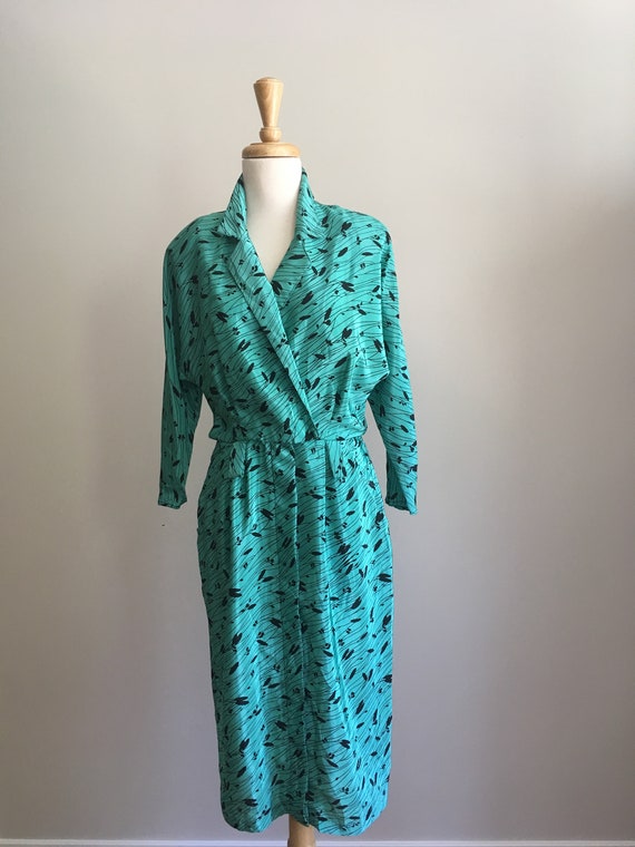 Vintage 70s Disco Dress - v-neck - below the knee… - image 2