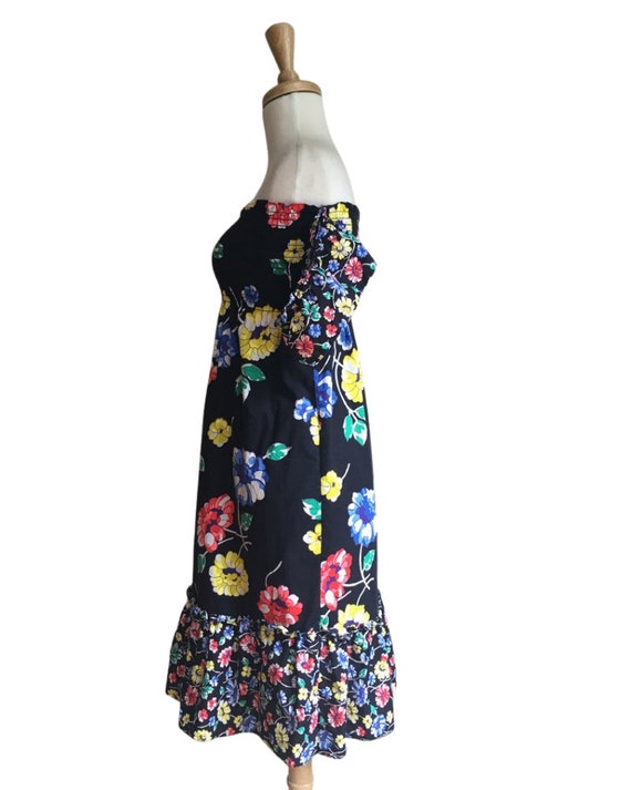 Vintage Off The Shoulder Floral Sundress - peasan… - image 5