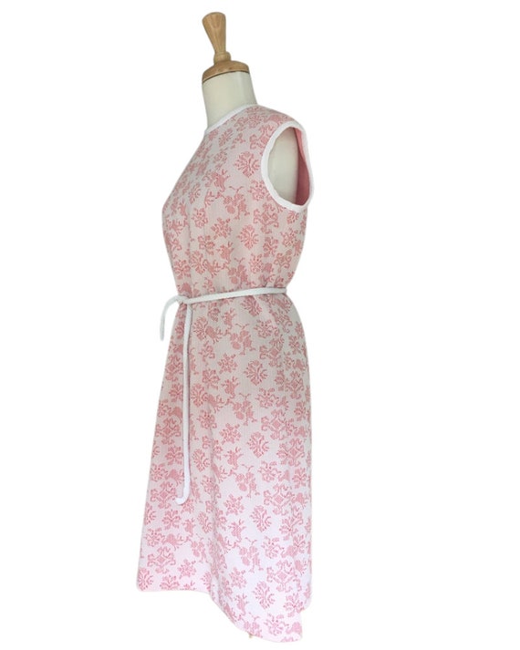 Vintage 60s Pink Novelty Shift Dress- sundress - … - image 5