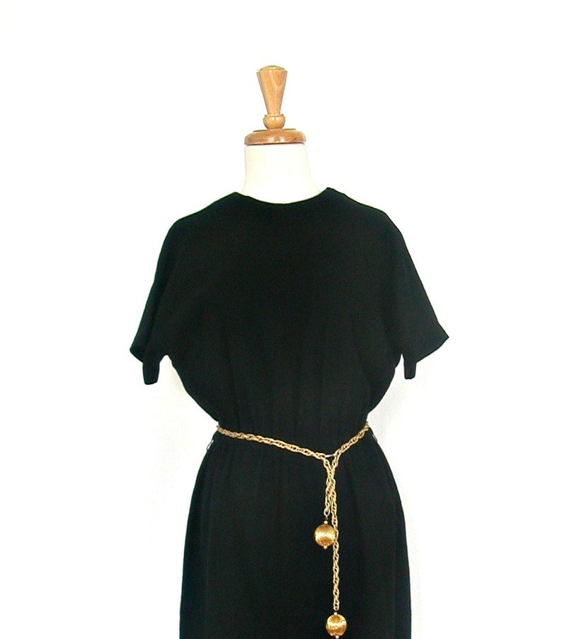 Vintage Little Black Dress 60s sheath dress LBD mad men medium image 4