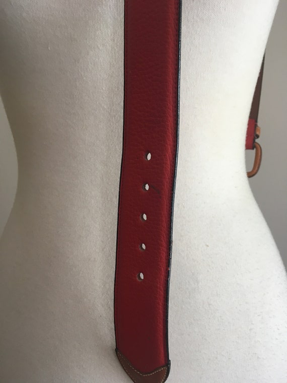 Vintage Rooney & Bourke Brick Red Leather Belt - … - image 7
