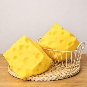 Poulet anti-stress jaune en forme de fromage – Jouet ultra doux et anti-stress, cadeau amusant