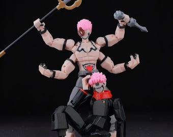 3D Jujutsu Kaisen Sukuna Yuji Figure Lucky13 Anime Collectible Toy Titan13 Multi-Jointed Poseable T13, Jujutsu Kaisen Figure, JJK Figure