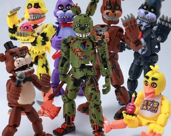 3D Printed FNAFs Bear's Midnight Harem Five Nights Joint Movable Detachable, FNAF Springtrap Figure, FNAF Action Figure, Dummy13 T13 Game