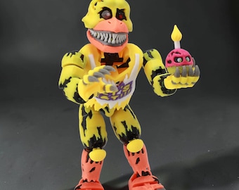 3D Printed Nightmare Chica Titan13 Five Nights Security Breach FNAF Action Figures Bear Movable Joint Detachable Toy Dummy13 FNAF Chica