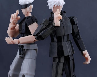Jujutsu Kaisen Gojo Black Outfit 3d Printed Anime Action Figure Shapeshift Customizable Multi-Jointed Mannequin Toy Gift, JJK Figure