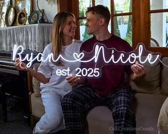 Custom Wedding Neon Sign, Personalized Name Sign for Wedding Backdrop, Last Name Neon Sign, Romantic Wedding LED Light, Anniversary Decor