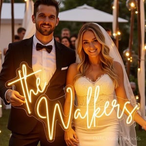 Custom Wedding Neon Sign, LED Wedding Sign with free dimmer, Battery Operated Neon Sign, Name Neon Sign,  Mr & Mrs Neon Sign, Wedding Decor