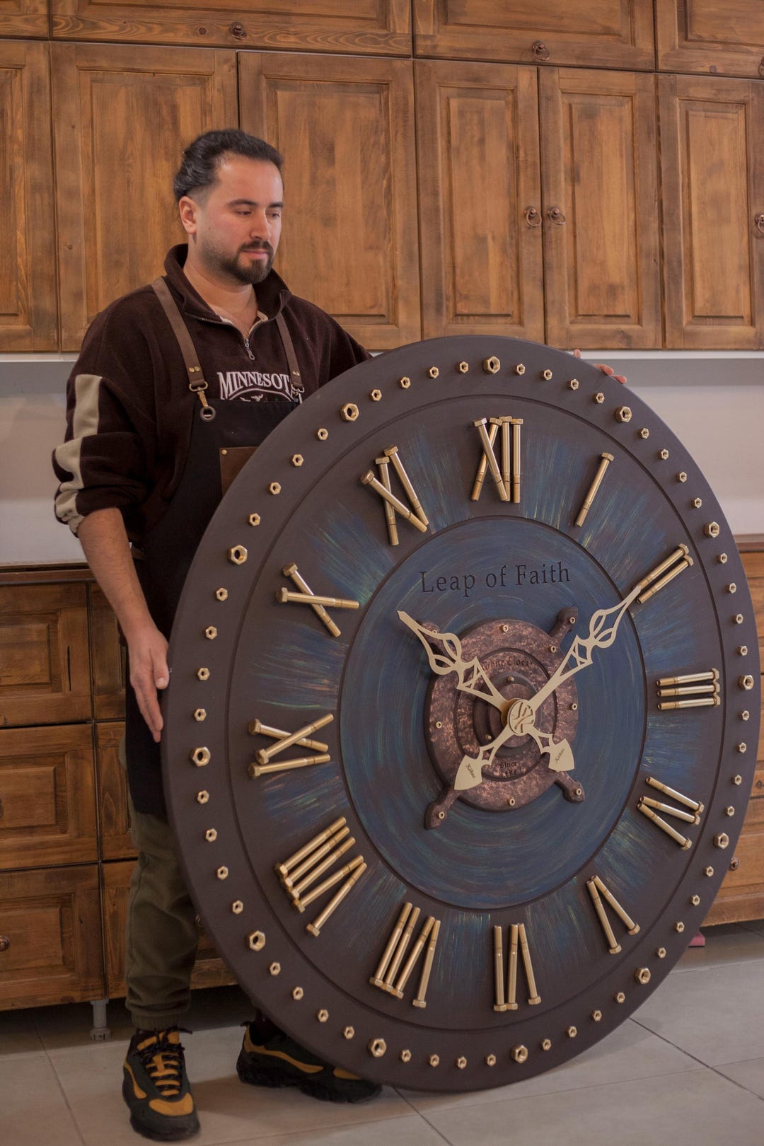 Extra Large Wall Clock | Dark Blue Giant Wall Clock |57inch/145cm Blue ...