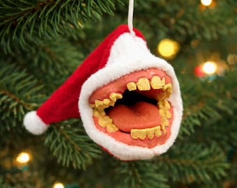 Jolly Chompers - Holiday Christmas Teeth Tree Ornament
