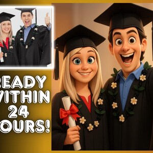 Custom Pixar Style Portrait from Your Photo Personalized 3D Cartoon Character | Couple, Family, Pet Gift | Digital Pixar Art