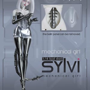 BJD Doll 1/4 Sylvi Fullset E Surreal Cyberpunk Dark Stalker Mecha Girl Removable Abdomen Resin Figure Magnetic Tail