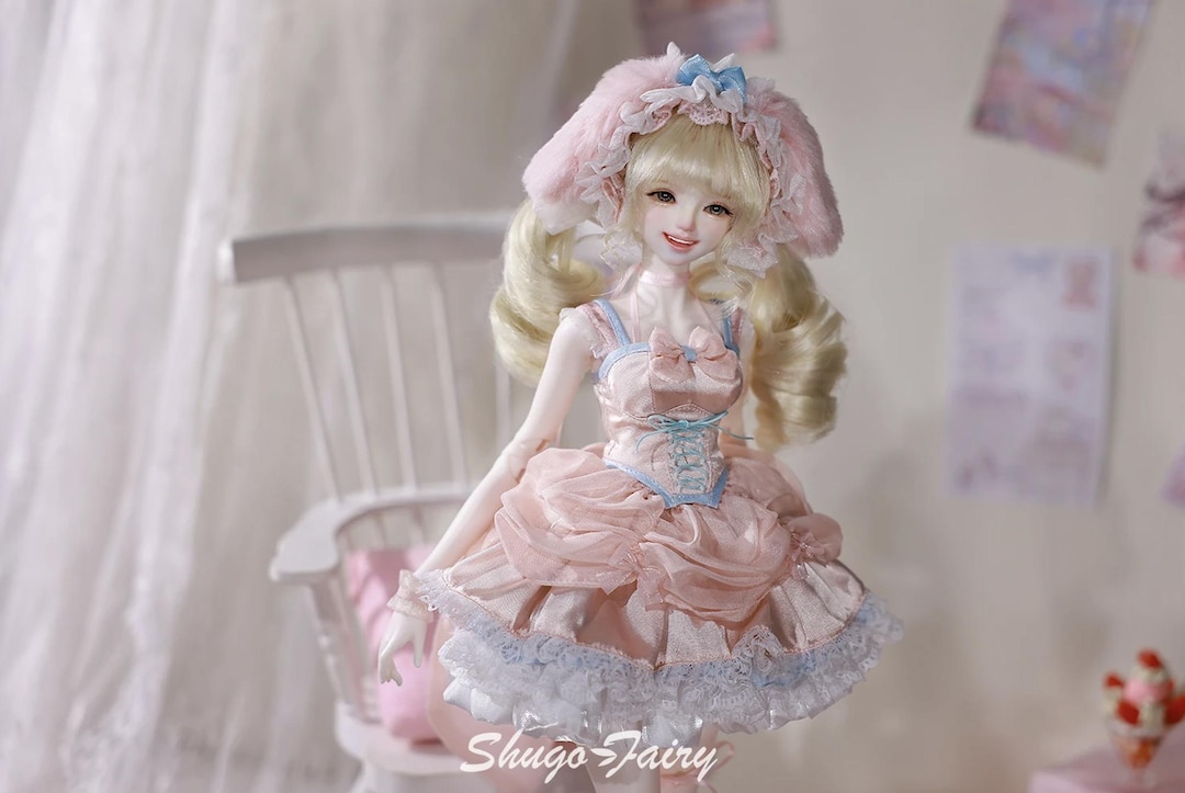 BJD 1/4 - Romantic Pink Bunny Girl Full Set Usagi Moe - Etsy