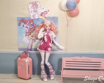 Candy A Bjd Doll 1/4 Bariy Modern Dopamine Style Anime Girl Iridescence Heterochromatic Eyeshadow Joint Toys Fullset