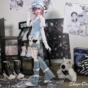 Lalka Sano B BJD 1/4 Bariy w stylu japońskim Kawaii Anime Estetyka Twarz dziecka Jeans Oryginalne zabawki ze stawami Pełny zestaw