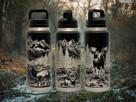 Hunting Camo Yeti Rambler / Laser Engraved Moose Elk Deer Hunting