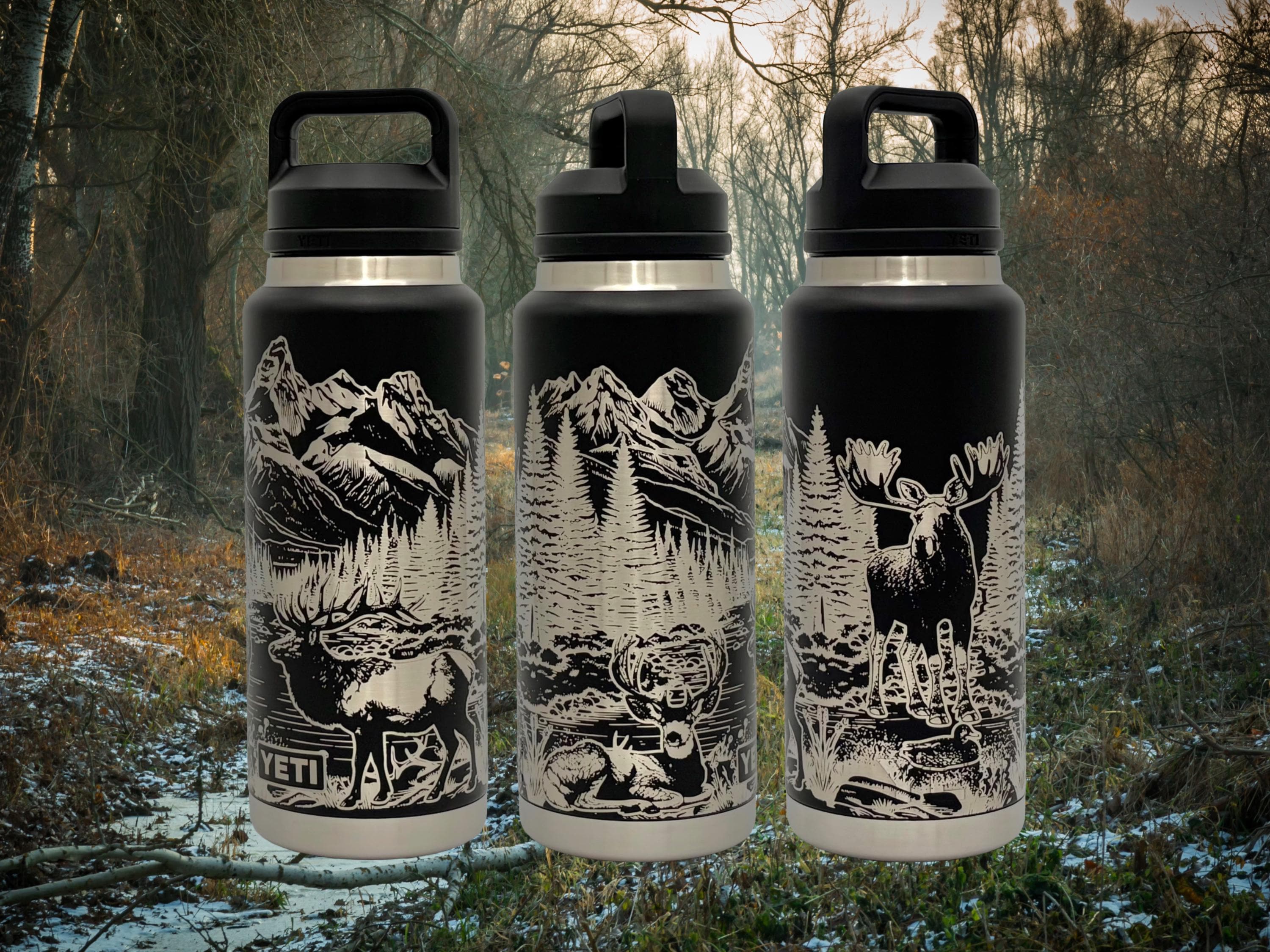 Hunting Camo Yeti Rambler / Laser Engraved Moose Elk Deer Hunting