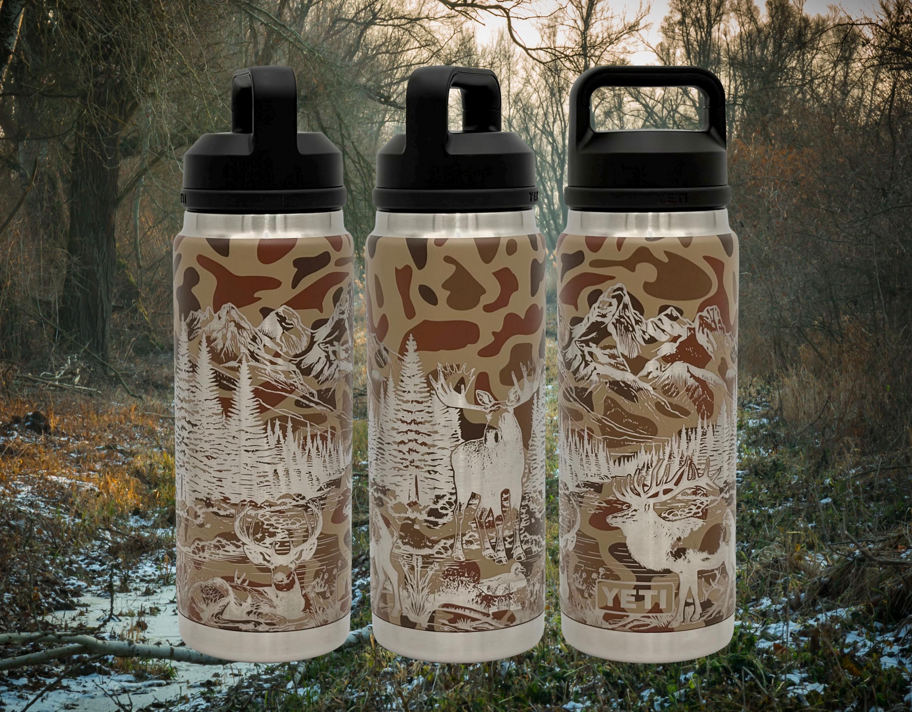 Hunting Camo Yeti Rambler / Laser Engraved Moose Elk Deer Hunting