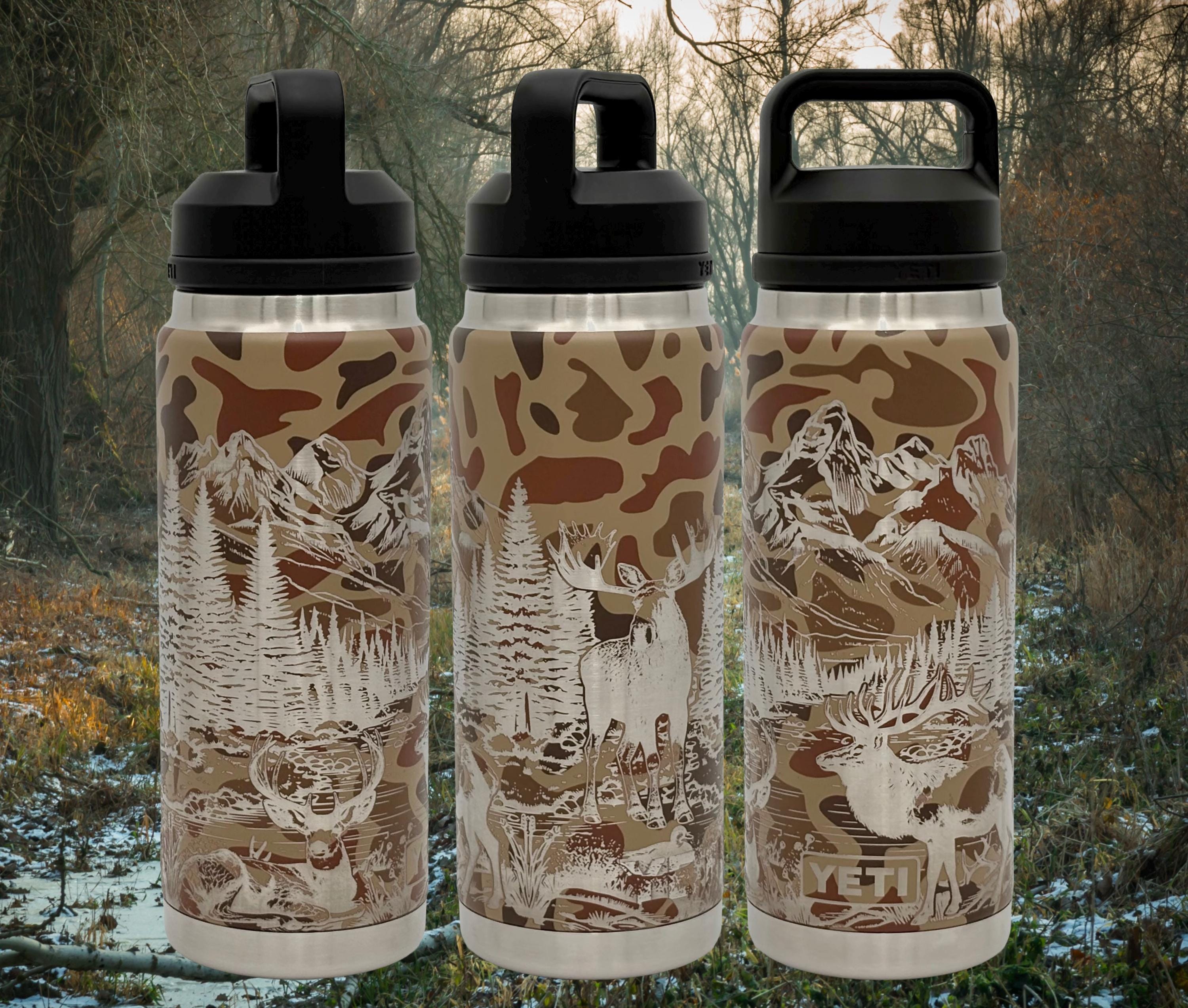 Hunting Camo Yeti Rambler / Laser Engraved Moose Elk Deer Hunting