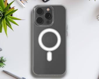 MagSafe Clear Phone Case Transparent Decor Cover for iPhone 17 Pro Max, 16e, 15, 14, 12 & Samsung S25 U S24