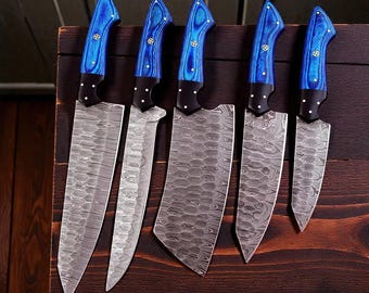 Handmade Damascus Steel Chef Knife | Forged Pakka Wood Handle