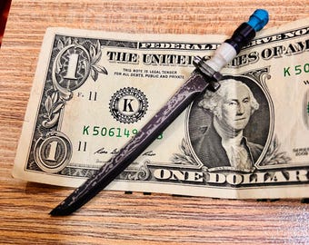 Handmade Damascus Steel Miniature King's Sword Replica: Medieval Fantasy Necklace Pendant