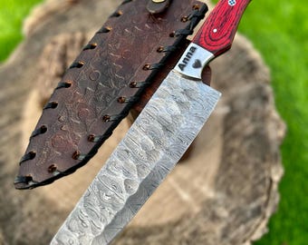 Personalized Custom Handmade Damascus Chef Knife 13 Inches