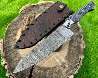 Personalized Custom Handmade Damascus Chef Knife 13 Inches