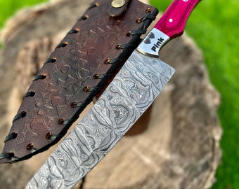 Personalized Custom Handmade Damascus Chef Knife 13 Inches