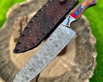 Personalized Custom Handmade Damascus Chef Knife 13 Inches
