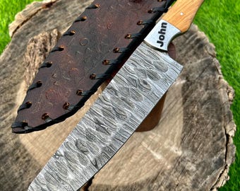 Personalized Custom Handmade Damascus Chef Knife 13 Inches