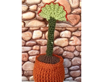 Mermaid Tail Cactus Crocheted Handcrafted Soft Sculpture Faux Potted Plant