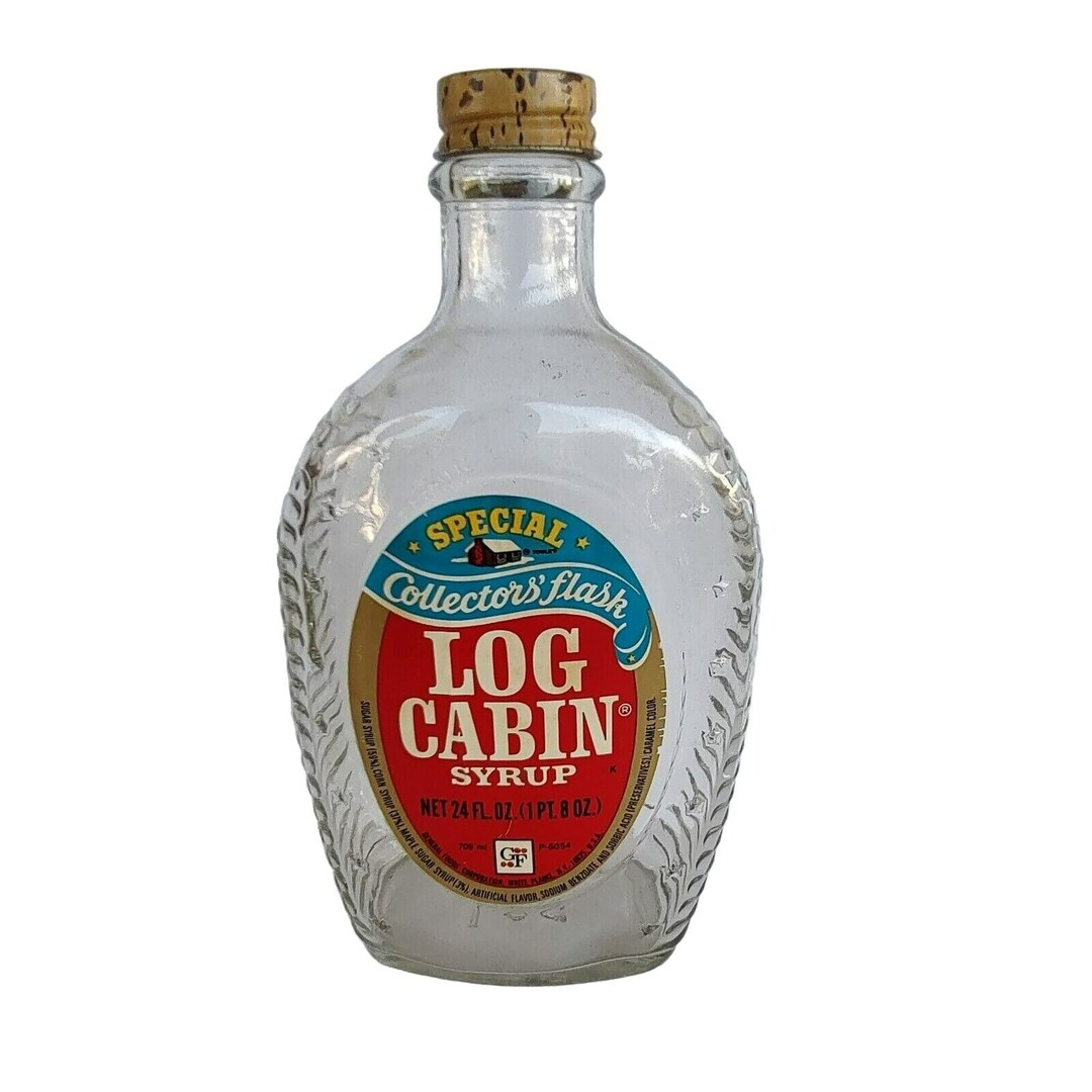 Log Cabin Syrup Bicentennial Flask Mt Rushmore Bottle With Original Lid