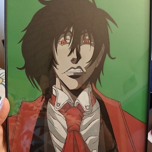 Pintura de anime acrílica enmarcada de 8,5 x 11 pulgadas
