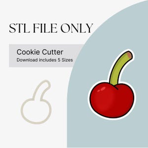 Cherry Cookie Cutter STL File Digital Download Fruit Cutter