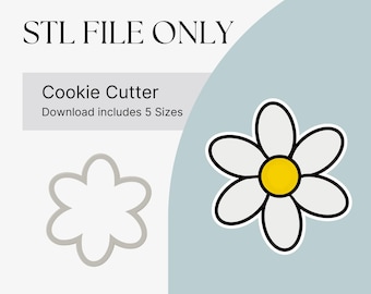 Daisy Cookie Cutter STL-bestand digitale download Flower Cookie Cutter Spring Cookie