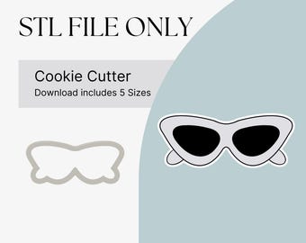 Katzenauge Sonnenbrille Cookie Cutter STL Datei Digitaler Download Vintage Brille Cookie Cutter Retro Sonnenbrille Cookie