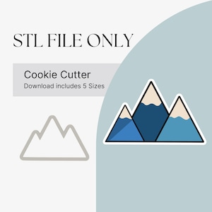 Mountain Cookie Cutter STL File Digital Download Outdoors Cookie Cutter Camping Cookie