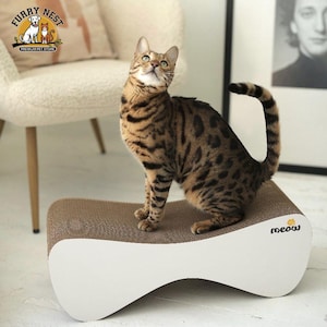 Cloud Cat Scratcher Lounge: Eco-Friendly Cardboard Cat Bed