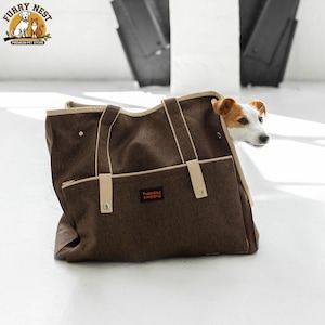 Waterproof Canvas Pet Carrier Tote: Small Dog & Cat Travel Bag