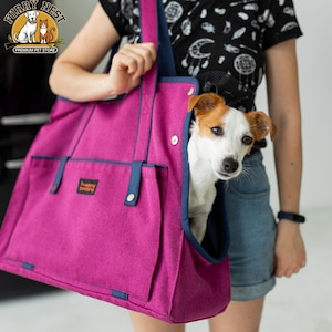 Travel Pet Carrier Tote: Waterproof Canvas Cat/Dog Bag (Up to 33 lbs)