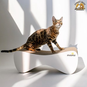 Cloud Cat Scratcher Lounge: Eco-Friendly Cardboard Cat Bed