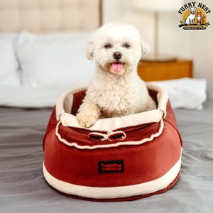 モカシンペットベッド：小型犬・猫用の心地よいフェイクファーベッド
