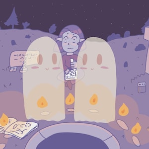 Geist Treffen Seance Magie Print Kunstdruck