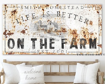 Custom Family Name Sign Modern Farmhouse Decor Life is Better on the ...