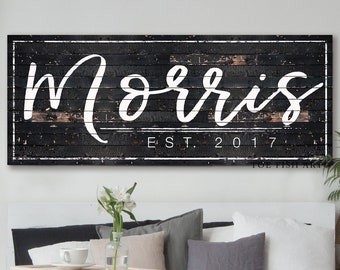 Family Name Sign Last Name Established Signs Gift for Her Rustic Farmhouse Personalized Last Name Sign Modern Name Sign Wedding Canvas Print