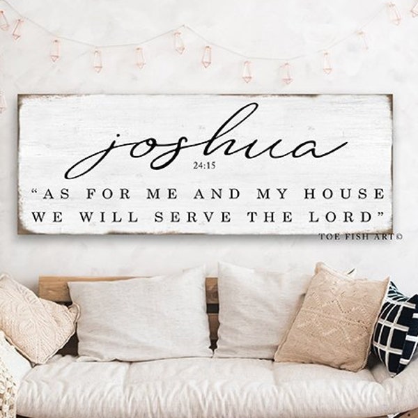 As For Me And My House Sign We Will Serve The Lord Joshua 24:15 Scripture sign Custom Sign Farmhouse Rustic decor Bible Verse Customized Art