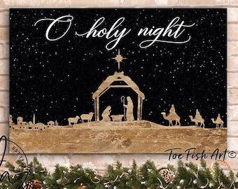 O Holy Night Lyrics and Nativity Christmas 3D Sign - Farmhouse Decor - –  The Crafty Shambles