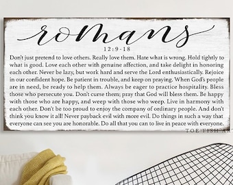 Romans 9, Scripture Sign Fixer Upper Signs Gift For Her Rustic Mantle Decor Home Decor Farmhouse Decor Canvas Print Wall Hanging Oversized