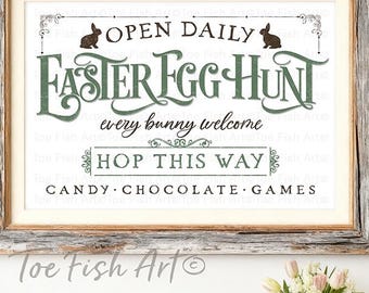 Easter Egg Hunt Art Print - Spring Wall Decor, Kids Holiday Poster, Seasonal Home Decoration, Professional PRINT